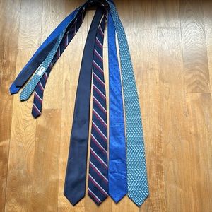 Bundle of blue Men’s ties, including Tommy Hilfiger and Vineyard vines